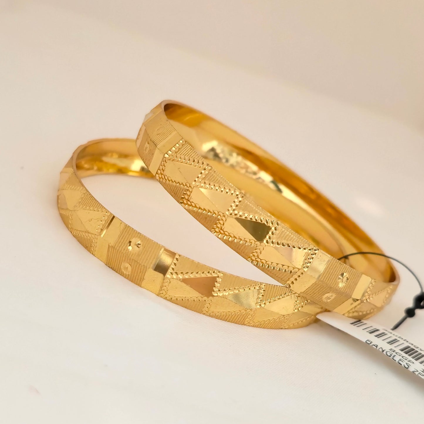 Gold Plated Geometric Texture Bangles Set for Women | Designer Pattern Statement Bangles