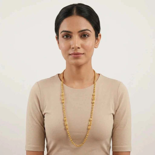 Premium MOP Designer Long Chain for Women | Traditional Gold Polish Ethnic Necklace