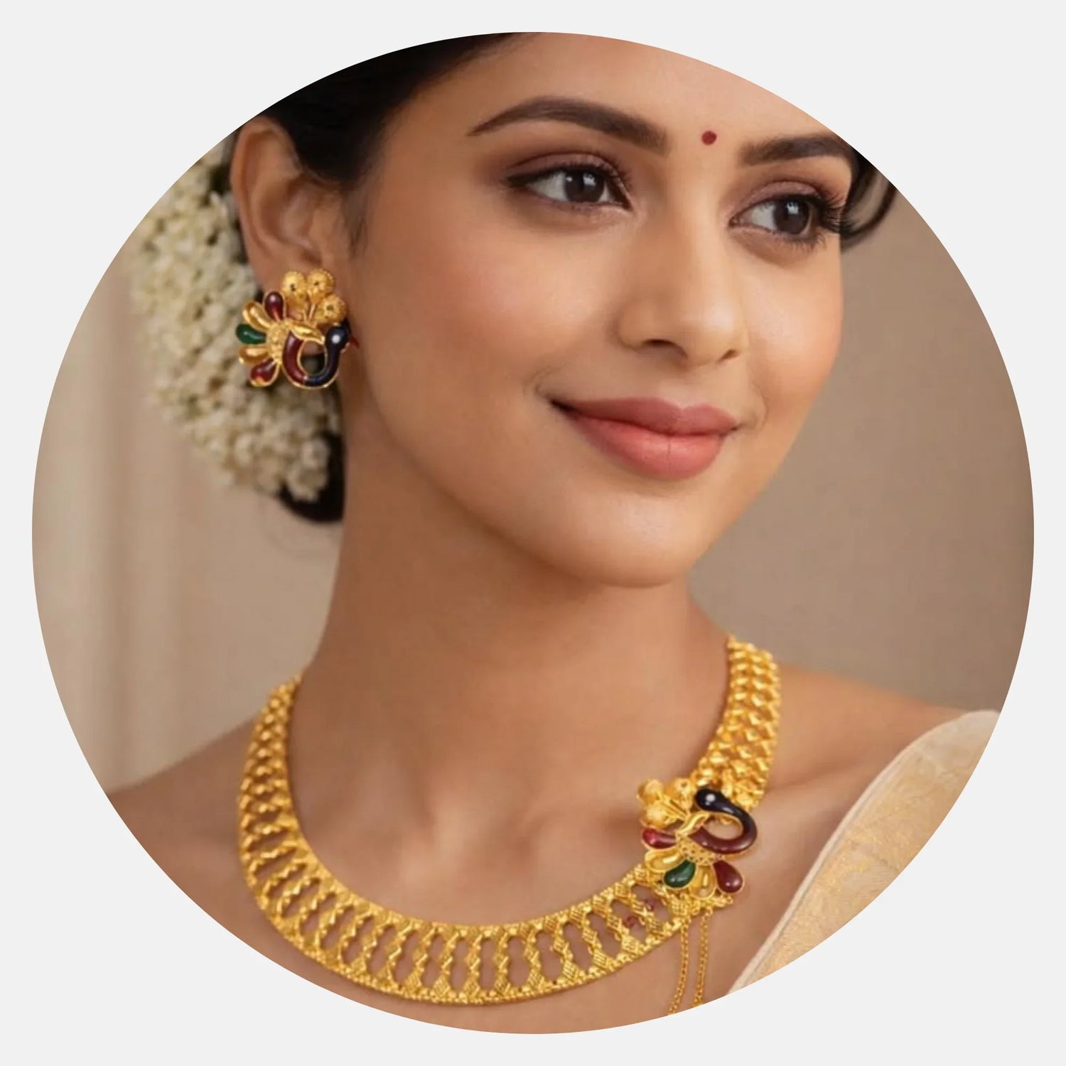 Gram gold jewellery for women traditional gold plated design, artificial gram gold jewellery elegant bridal style, gold plated imitation jewellery for women party wear design,
