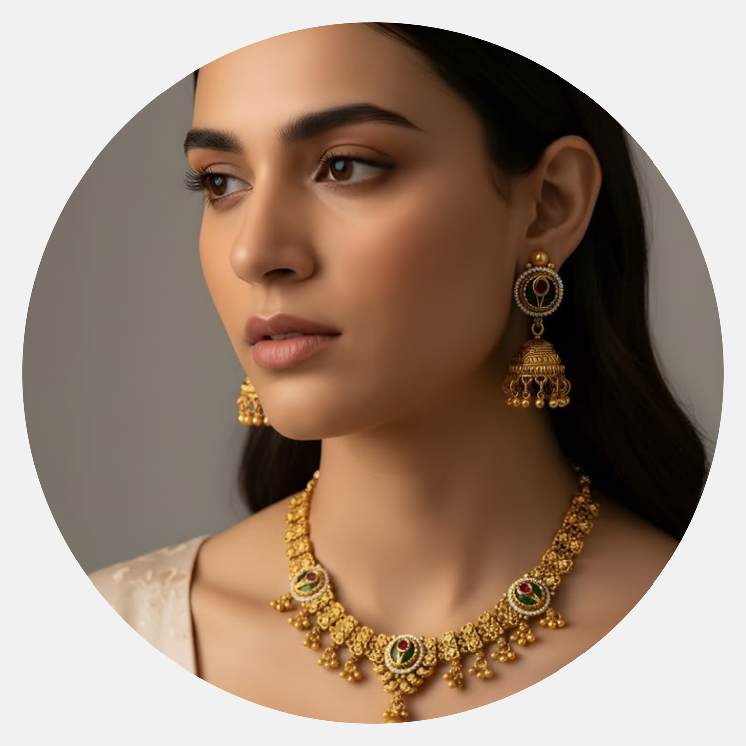 Gram gold choker set for women traditional gold plated design, artificial gram gold choker set elegant bridal style, gold plated imitation choker necklace set for women party wear, stylish gram gold choker set lightweight daily wear jewellery,