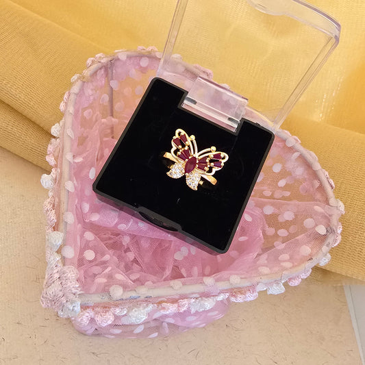 AD Ring 24Caret Ruby Butterfly Gold Statement Ring