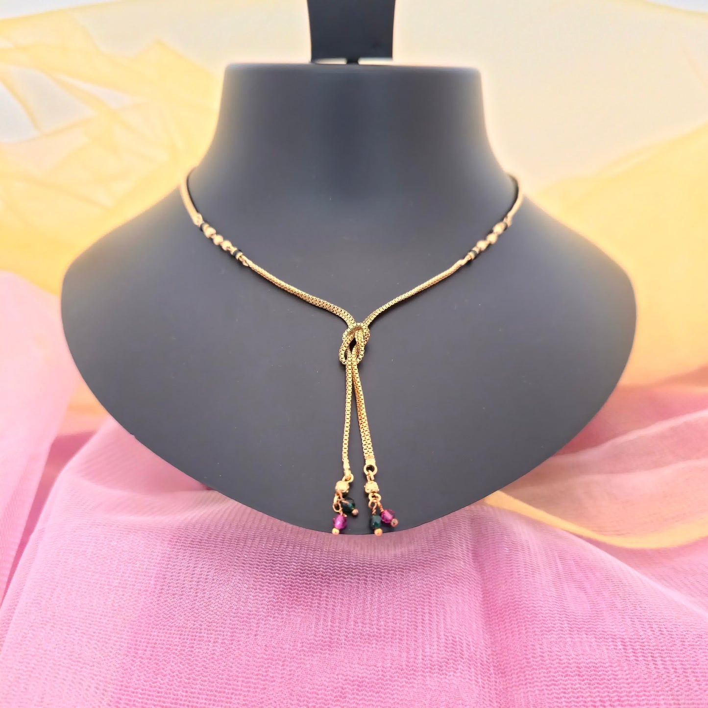 Traditional Gold Finish Mangalsutra Dokiya Chain for Women | Minimal Daily Wear Mangalsutra