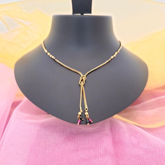 Traditional Gold Finish Mangalsutra Dokiya Chain for Women | Minimal Daily Wear Mangalsutra