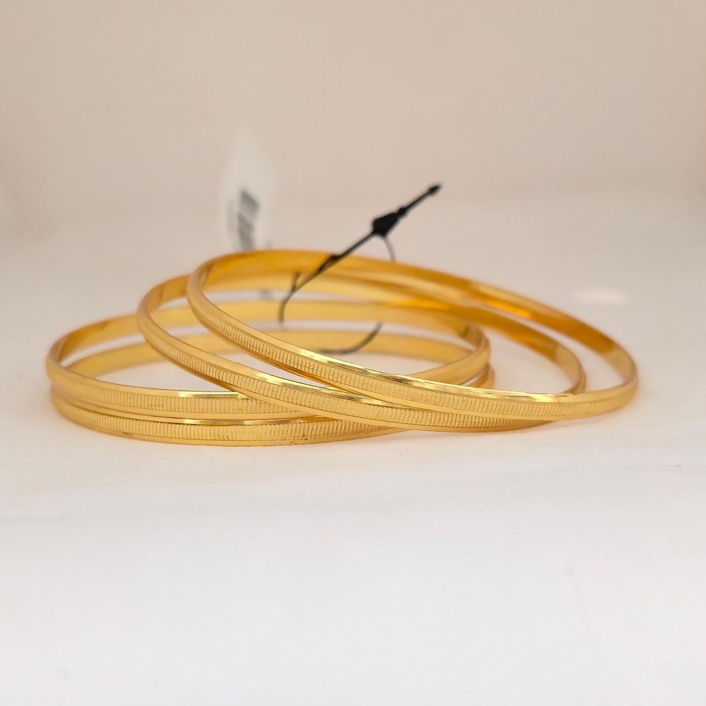 Gold Plated Textured Bangles Set for Women | Minimal Traditional Daily Wear Kada Set