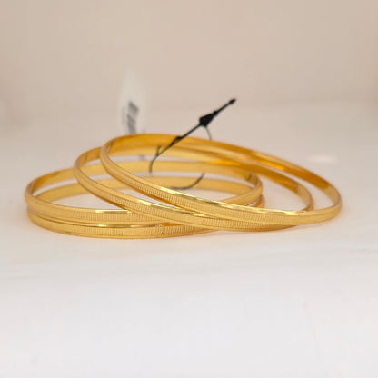 Gold Plated Textured Bangles Set for Women | Minimal Traditional Daily Wear Kada Set