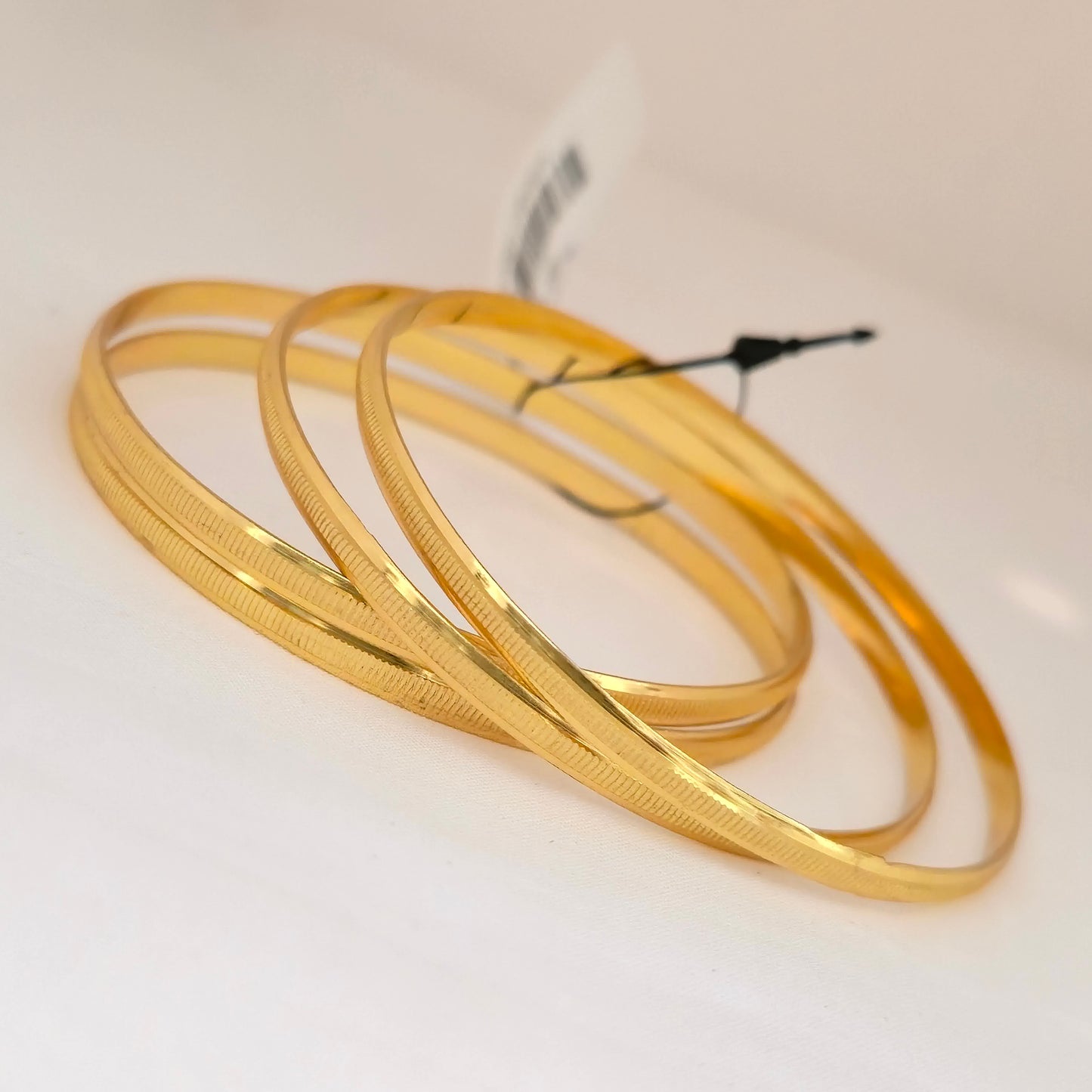 Gold Plated Textured Bangles Set for Women | Minimal Traditional Daily Wear Kada Set