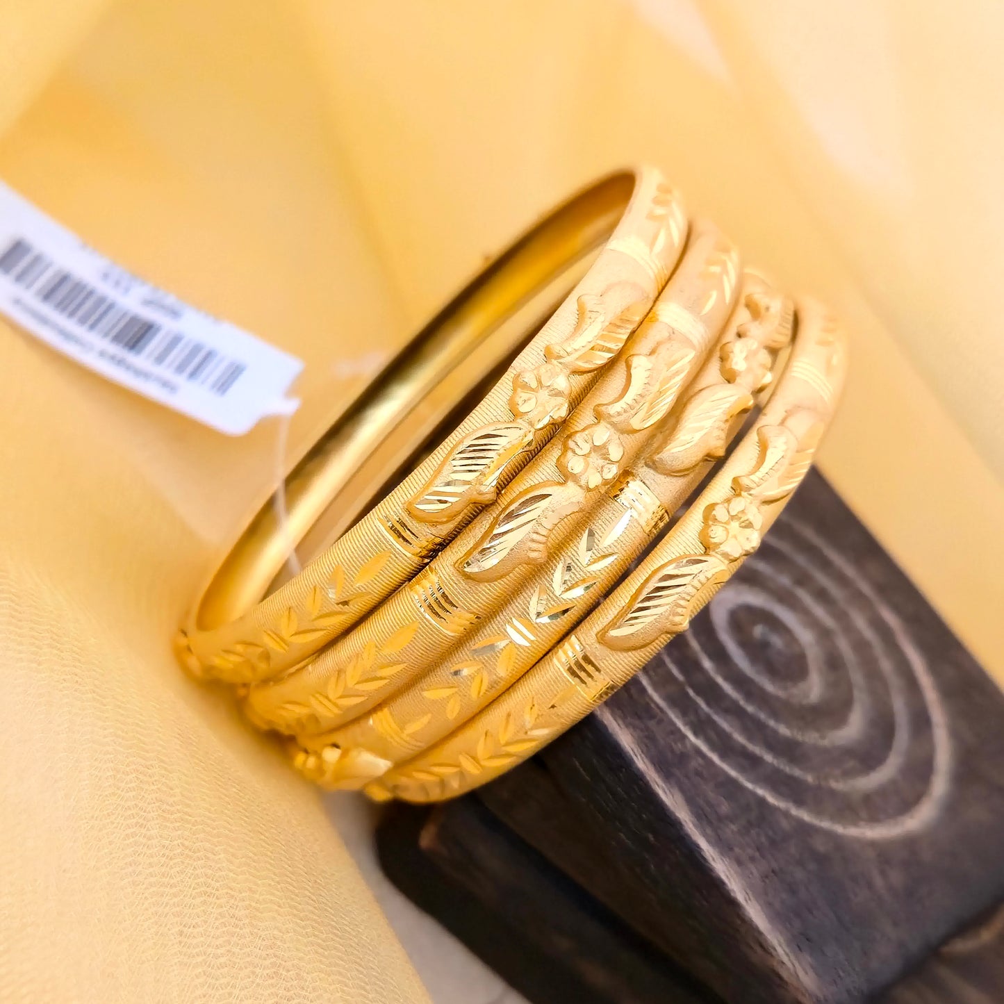 Gold Plated Floral Designer Bangles Set for Women | Engraved Traditional Daily Wear Bangles