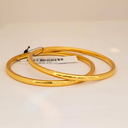 Classic Gold Plated Plain Bangles Set for Women | Minimal Everyday Wear Bangles
