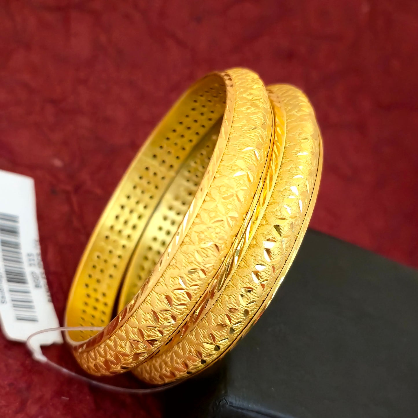 Gold Plated Engraved Texture Bangles Set for Women | Designer Pattern Everyday Bangles