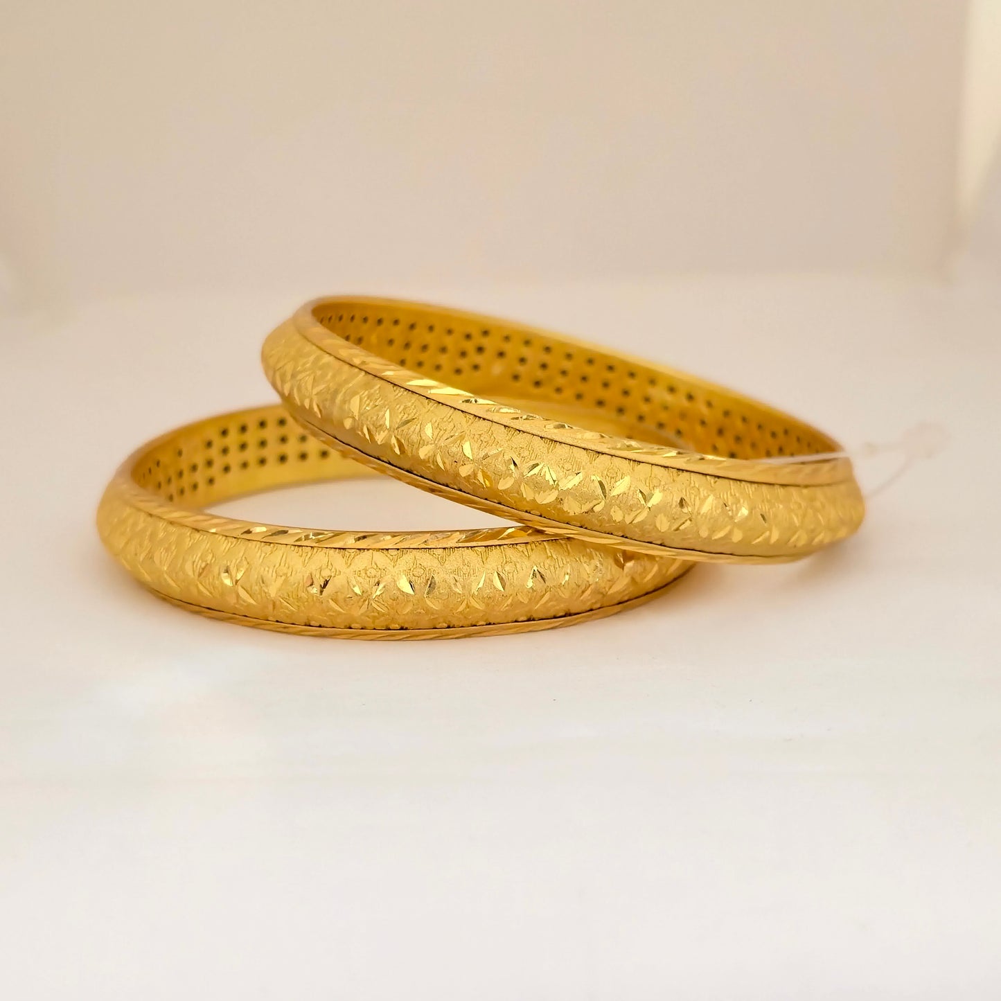 Gold Plated Engraved Texture Bangles Set for Women | Designer Pattern Everyday Bangles