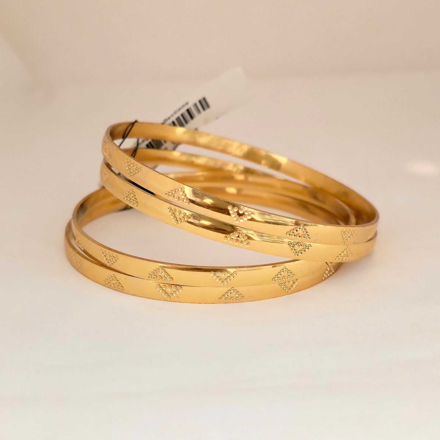 Gold Plated Designer Textured Bangles Set for Women | Engraved Traditional Daily Wear Bangles