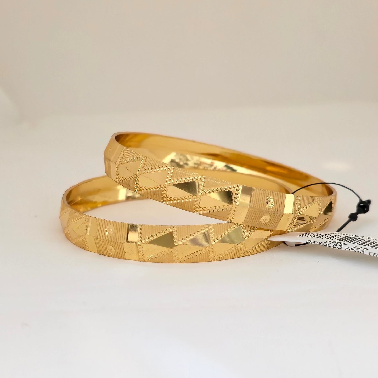 Gold Plated Geometric Texture Bangles Set for Women | Designer Pattern Statement Bangles