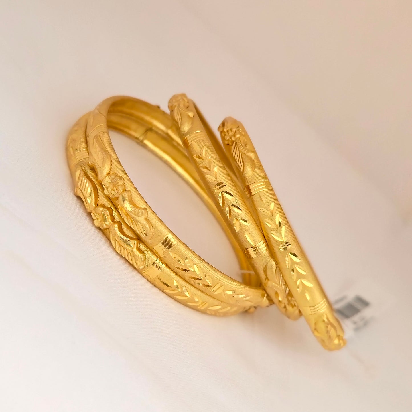 Gold Plated Floral Designer Bangles Set for Women | Engraved Traditional Daily Wear Bangles