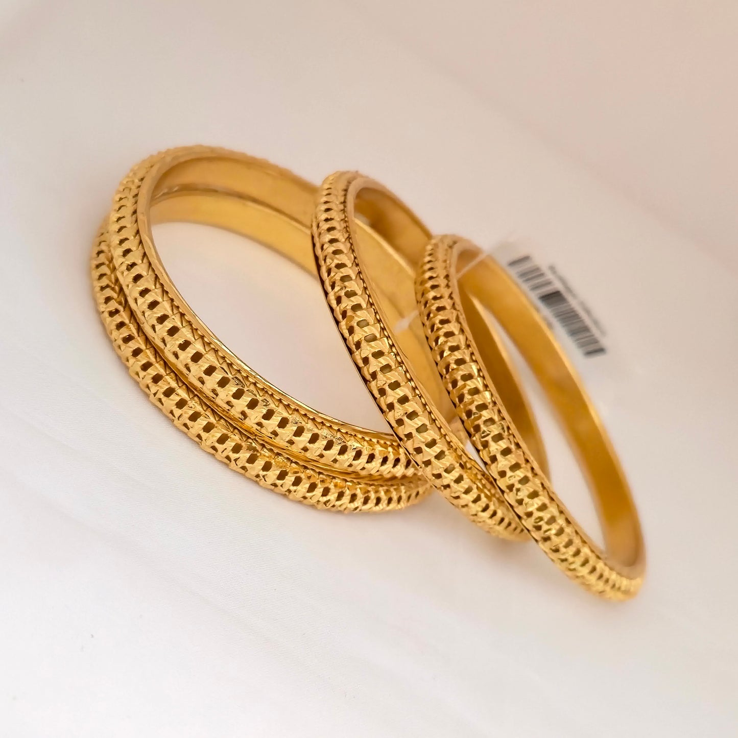Gold Plated Textured Woven Pattern Bangles Set for Women | Elegant Daily Wear & Party Bangles