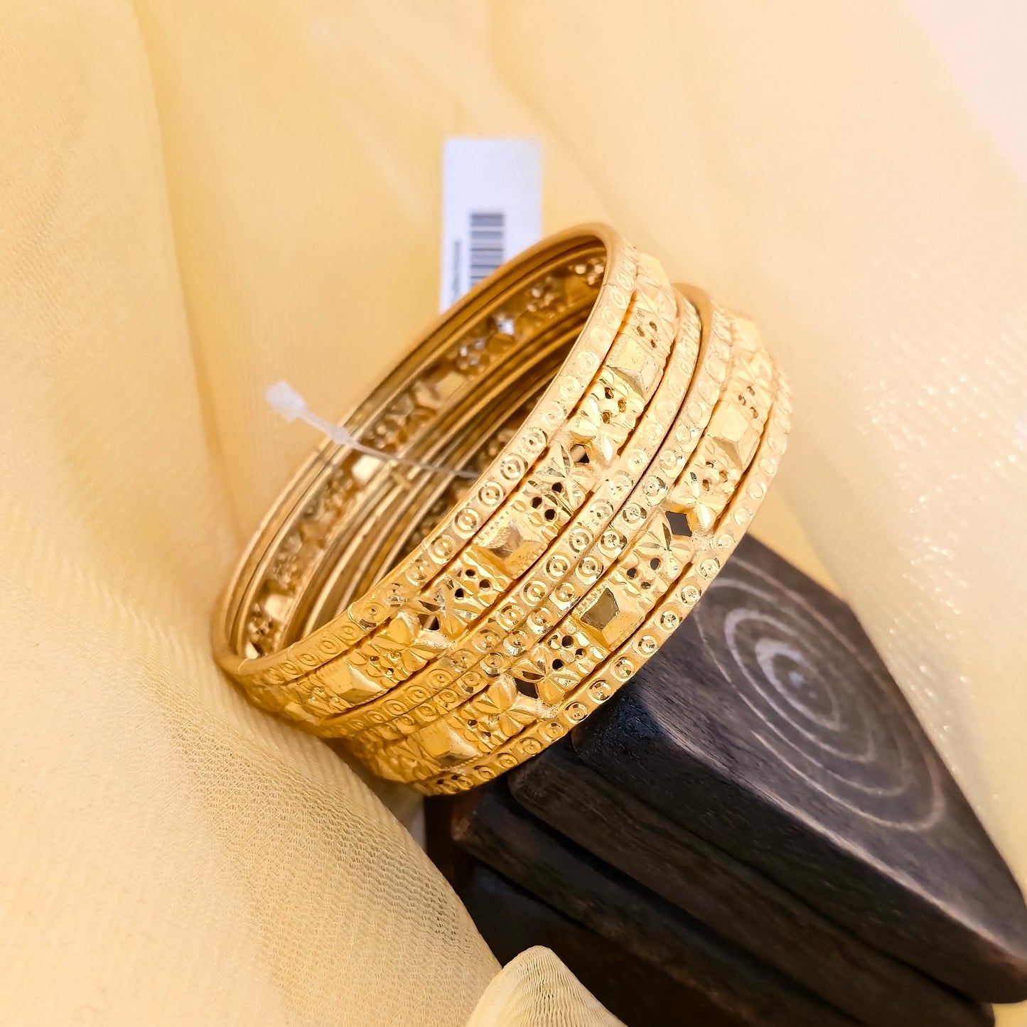 Gold Plated Multi Layer Designer Bangles Set for Women | Carved Pattern Traditional Bangles