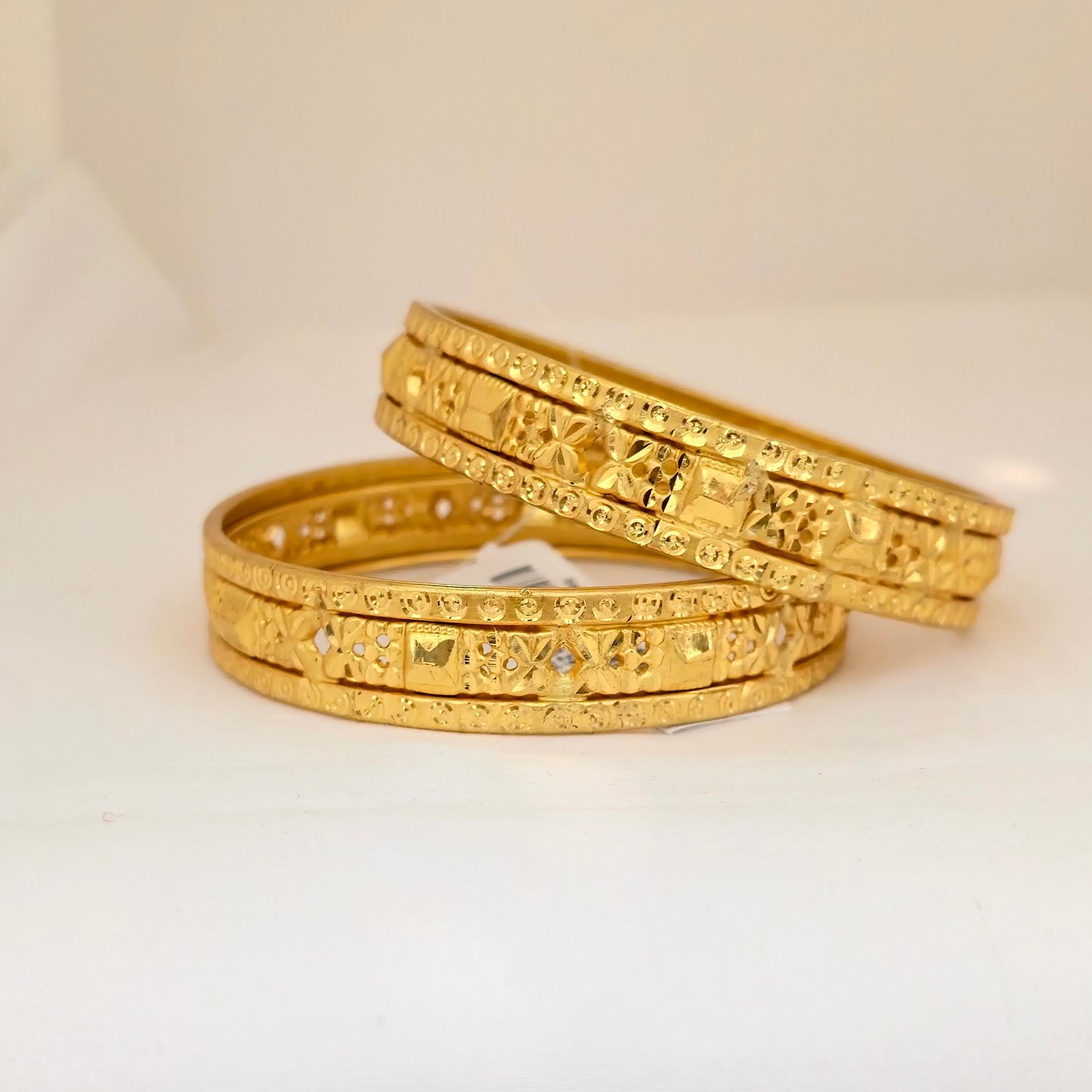 Gold Plated Multi Layer Designer Bangles Set for Women | Carved Pattern Traditional Bangles