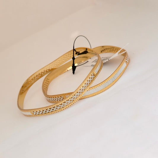 textured bangles, cnc bangles, dual tone bangles, minimal bangles, gold silver bangles, daily wear bangles
