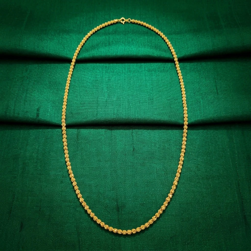 beaded MOP chain, elegant gold polish necklace, traditional long chain for women, lightweight ethnic jewellery, water resistant gold necklace, artificial long chain, daily wear jewellery