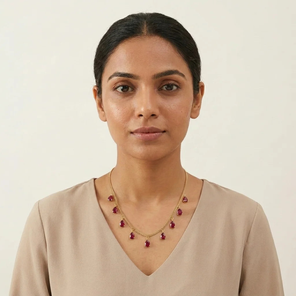 emerald green necklace, dokia necklace, green stone necklace, teardrop necklace, minimal gold necklace, elegant womens jewellery, festive fashion necklace, lightweight designer necklace