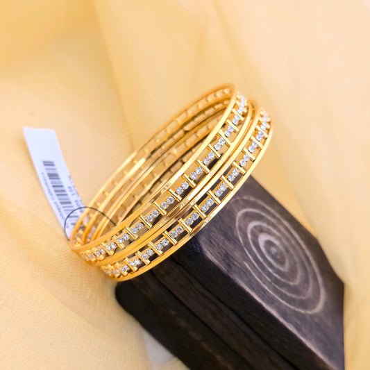 american diamond bangles, ad stone bangles, gold plated bangles, stone line bangles, elegant bangles, designer bangles