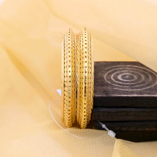 Shop gold plated dotted texture bangles with dual design stylish lightweight bangles perfect for daily wear and festive occasions