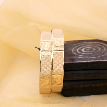 dual tone textured bangles, block design bangles, gold plated bangles, modern bangles, designer bangles, broad bangles