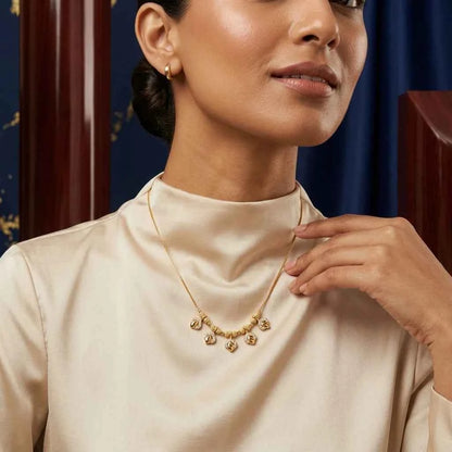 Heart Charm Dokia Necklace for Women | Gold Finish Minimal Pendant Necklace Design