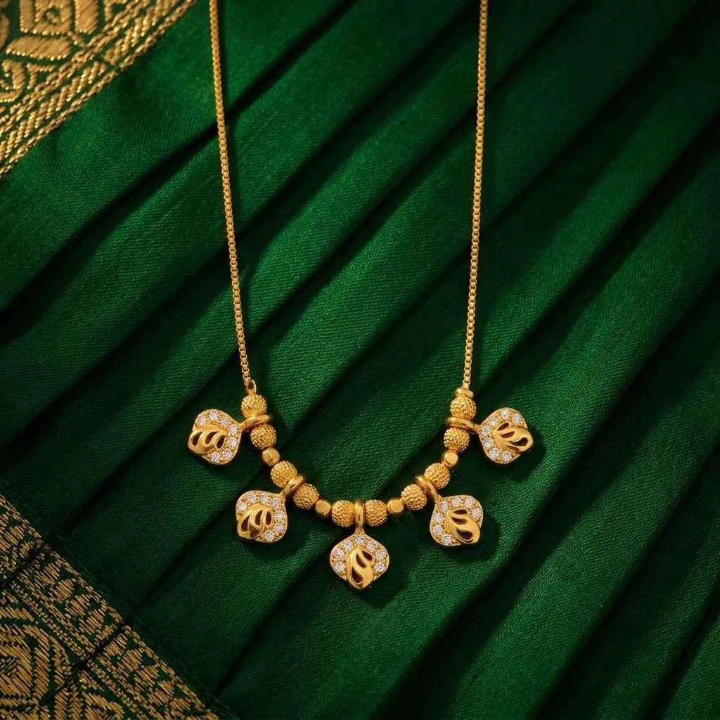 Heart Charm Dokia Necklace for Women | Gold Finish Minimal Pendant Necklace Design