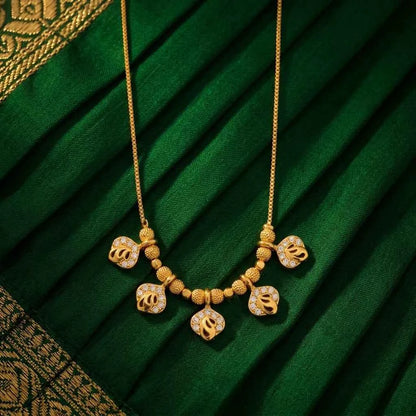 Heart Charm Dokia Necklace for Women | Gold Finish Minimal Pendant Necklace Design