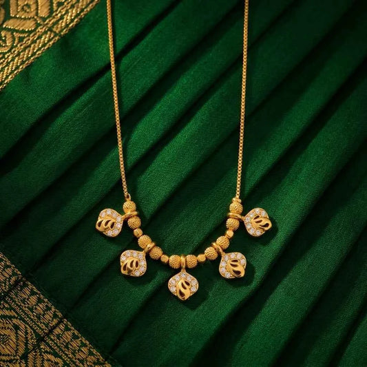 Heart Charm Dokia Necklace for Women | Gold Finish Minimal Pendant Necklace Design