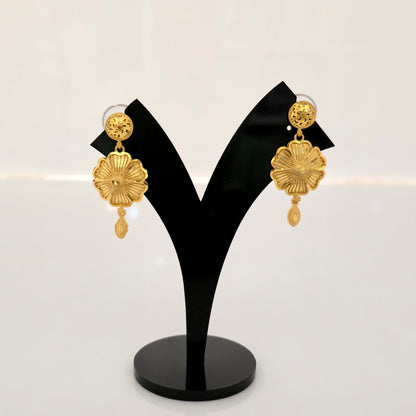 1 Gram Gold (Forming) Gold Tone Floral Choker Necklace Set | Traditional Designer Necklace with Earrings for Women