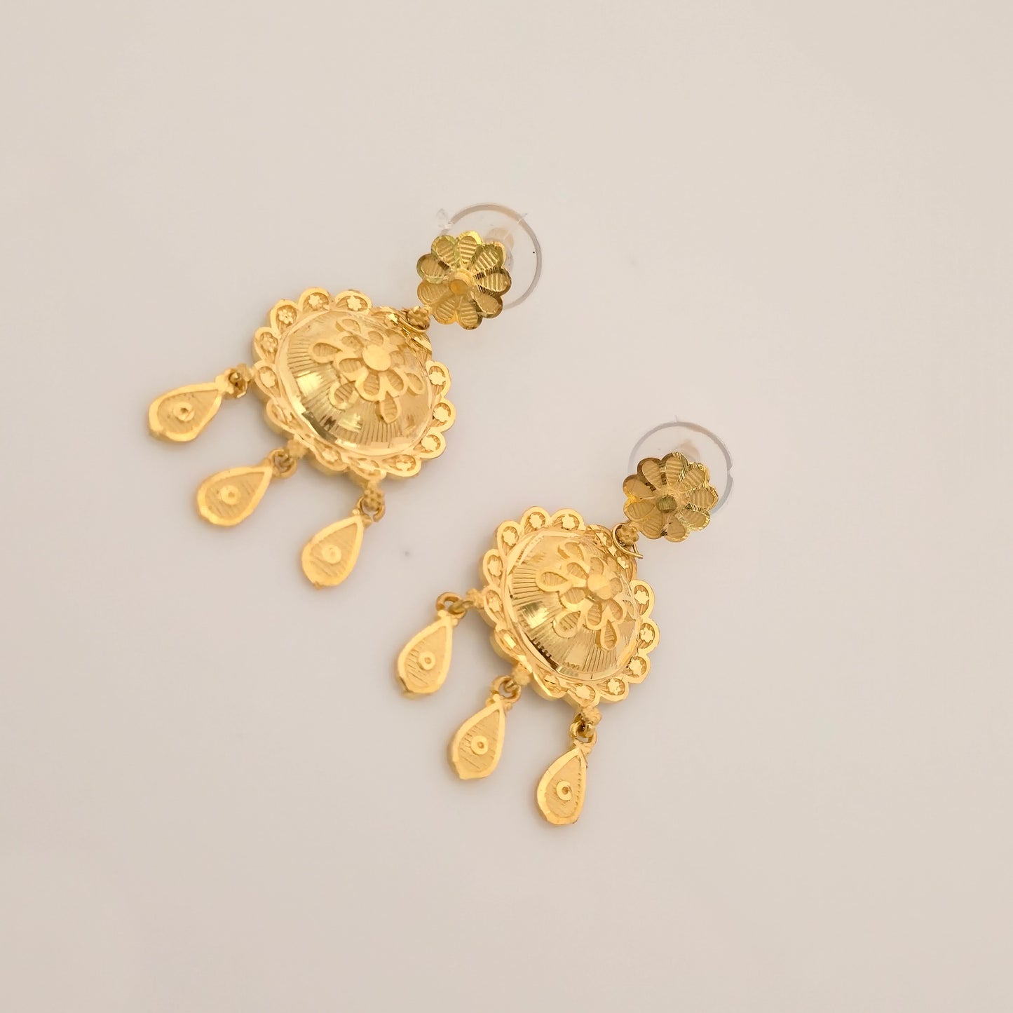 1 Gram Gold (Forming) Gold Tone Heavy Floral Antique Choker Necklace Set | Traditional Designer Necklace with Earrings for Women