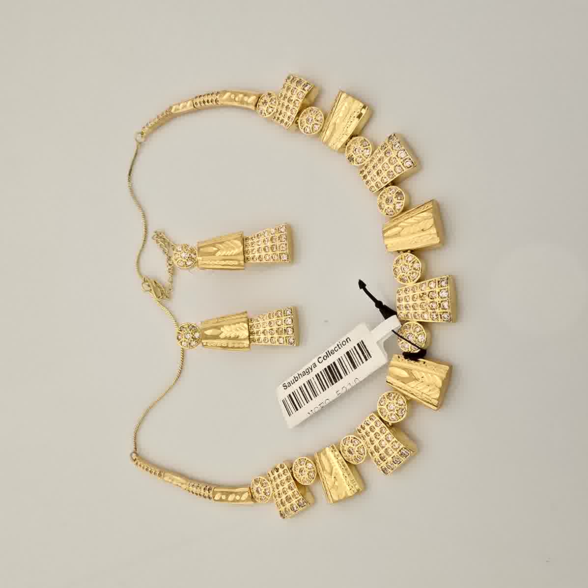1.5 Gram Gold (Forming) Gold Tone Minimal Design Necklace Set | Elegant Geometric Necklace with Earrings for Women