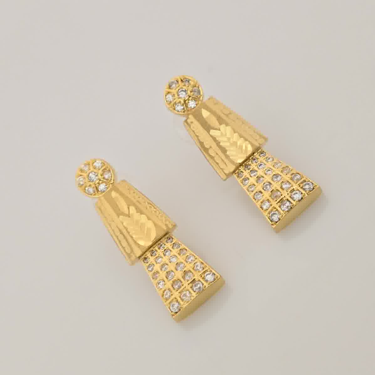 1.5 Gram Gold (Forming) Gold Tone Minimal Design Necklace Set | Elegant Geometric Necklace with Earrings for Women