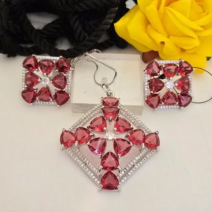 Pair_of_pink_gemstone_earrings - Saubhagya Collection 