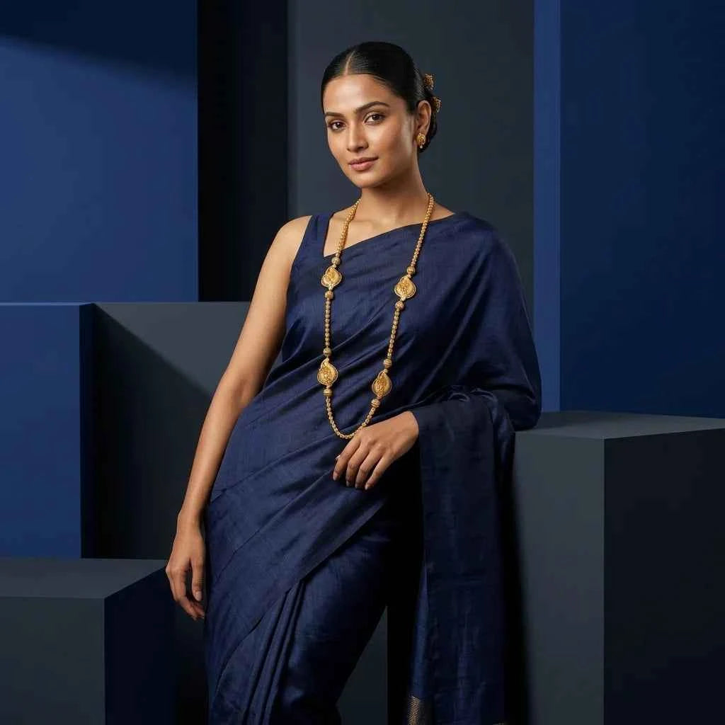 Premium MOP Leaf Design Long Chain for Women | Traditional Gold Polish Ethnic Necklace