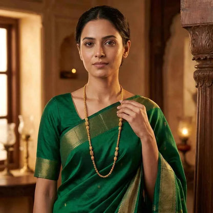 Premium MOP Designer Long Chain for Women | Traditional Gold Polish Ethnic Necklace