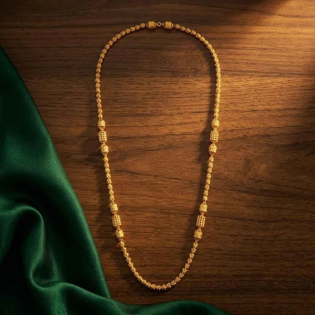 Premium MOP Designer Long Chain for Women | Traditional Gold Polish Ethnic Necklace