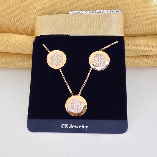 Rose_Gold_Minimal_Circular_Pendant_Set_Elegant_Everyday_Jewellery - Saubhagya Collection 
