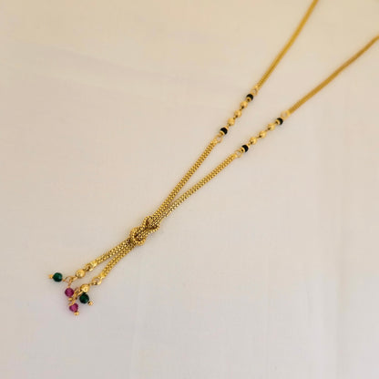 mangalsutra dokiya, gold finish mangalsutra, black bead mangalsutra, daily wear mangalsutra, minimal mangalsutra chain, traditional mangalsutra, lightweight mangalsutra