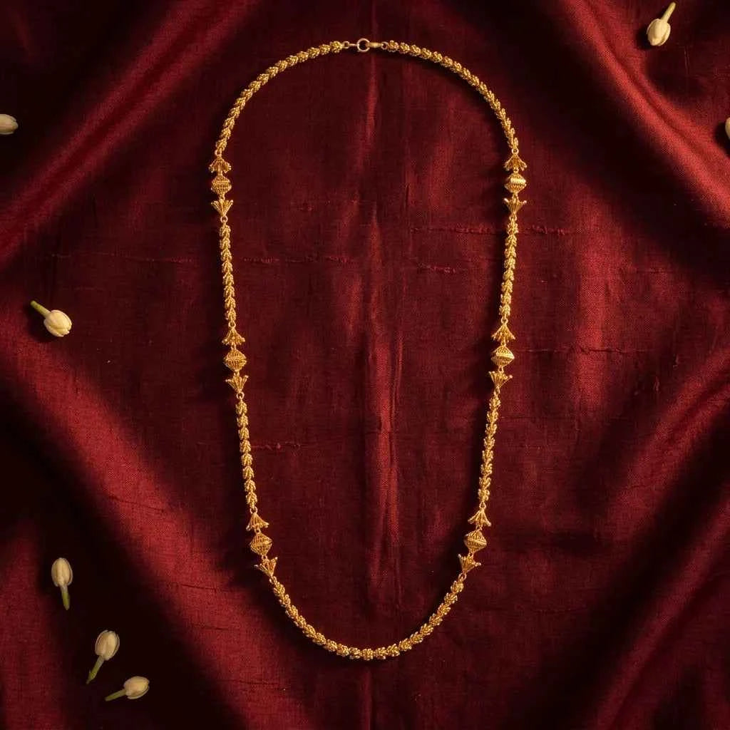 Traditional MOP Designer Long Chain for Women | Premium Gold Polish Ethnic Necklace